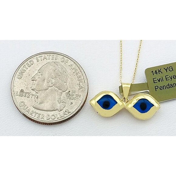 Evil Eye Pendant 14k Yellow Gold - Picture 5 of 5